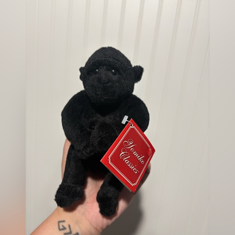 Tagged Yomiko Classics Black Plush Monkey 7”